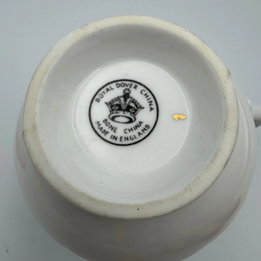 Royal Chelsea Ascot Saucer And Royal Dover Tea Cup Gold Trim English Bone‎ China